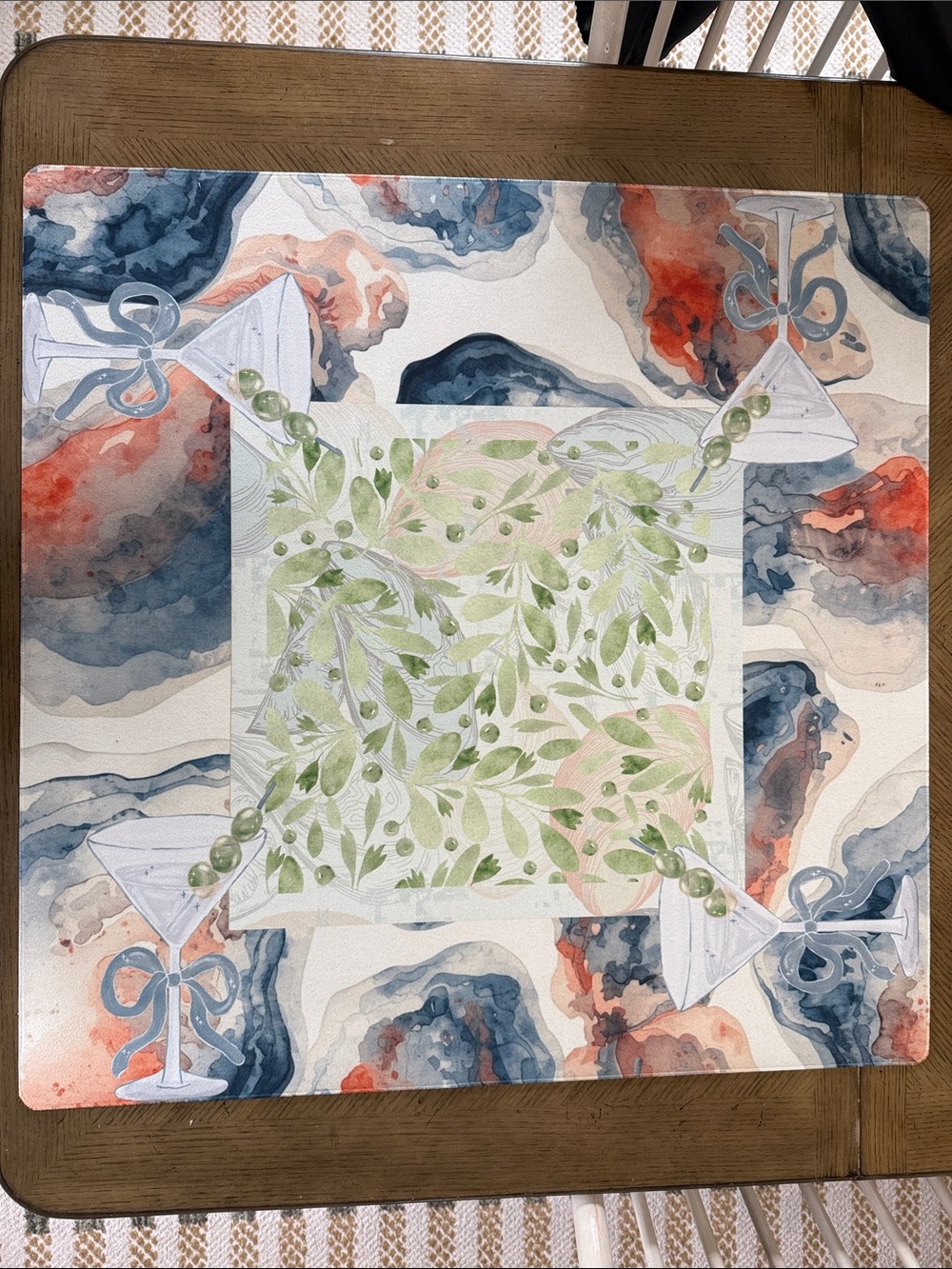 Mahjong Mat - Martini’s & Oysters NWOT